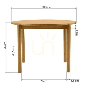 Masă rotundă de sufragerie OKO de 110,5 cm, finisaj natural, de la Nova Nook small 4