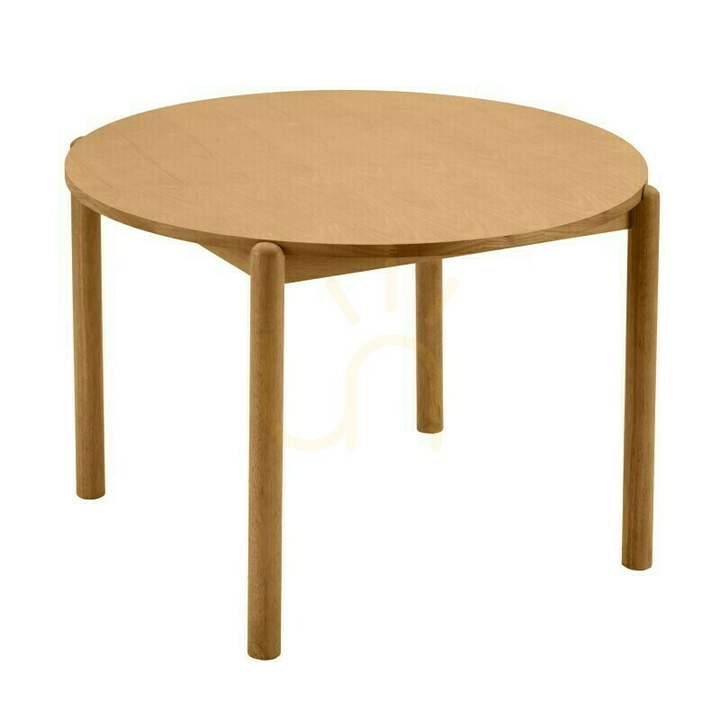 OKO 110.5 cm Round Dining Table, Natural Finish by Nova Nook