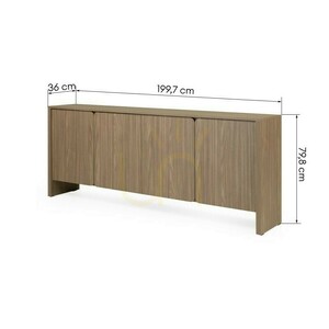 Comodă cu patru uși OKU, stejar perlat, fațade rotunjite, de la Nova Nook small 9