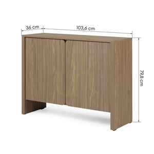 Comodă cu două uși OKU, stejar perlat, fațade rotunjite, de la Nova Nook 9 Comodă cu două uși OKU, stejar perlat, fațade rotunjite, de la Nova Nook small 9