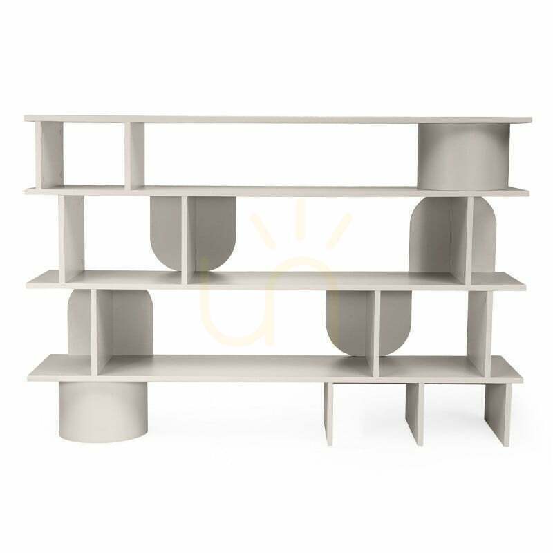 ANGALIR Low Bookcase, Cashmere Color, Rounded Nova Nook