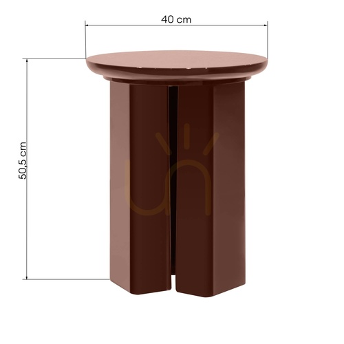Verifica Măsuță auxiliară RIEB de 40 cm, maro-burgund, lucioasă, Nova Nook