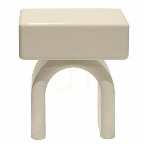 Verifica Noptieră LUSH cu un sertar, de culoare alb cremos, cu finisaj lucios, cu un design curbat Nova Nook