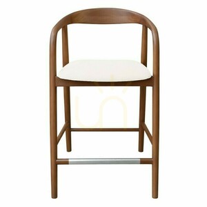 Scaun de bar Nova Nook UDVIKA STOOL 2.0 din lemn de tec, nuc/crem, șezut la 65 cm small 1