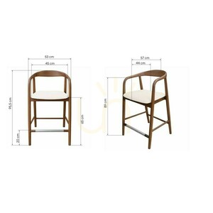 Scaun de bar Nova Nook UDVIKA STOOL 2.0 din lemn de tec, nuc/crem, șezut la 65 cm small 2