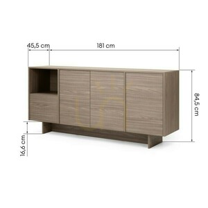 Comodă cu patru uși ANSO, Nova Nook, stejar perlat small 1