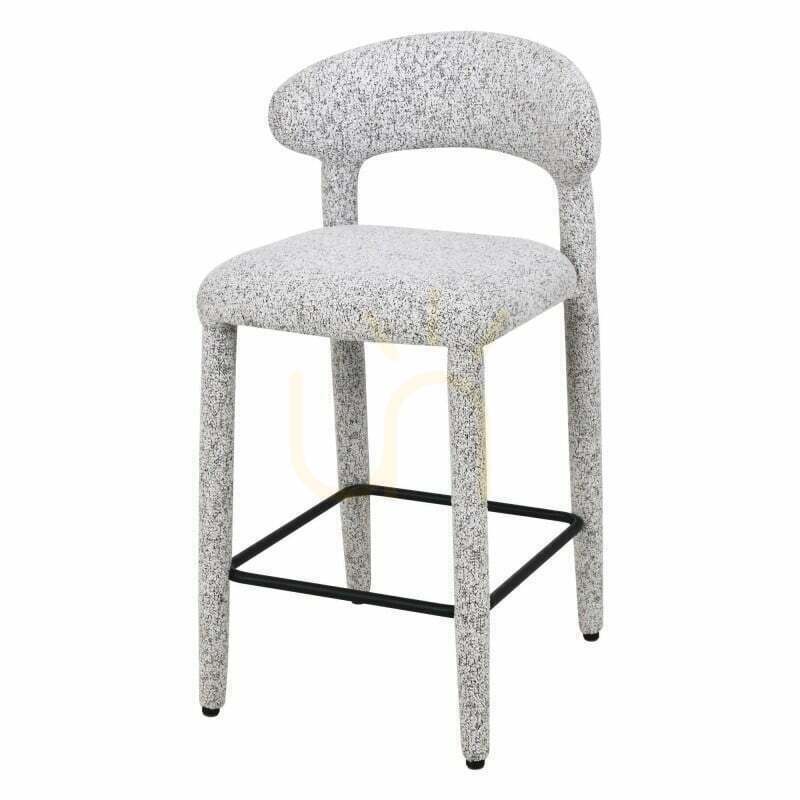 Set de 2 taburete tapițate IROKI, model Nova Nook, în nuanță bej-gri melanj