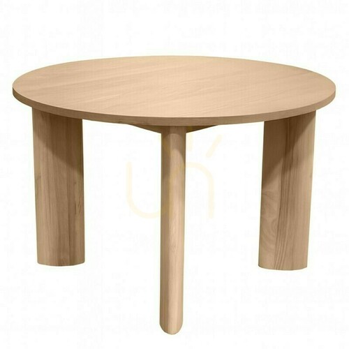 Verifica Masă rotundă de sufragerie INDO de 120 cm, crem și alb, de la Nova Nook