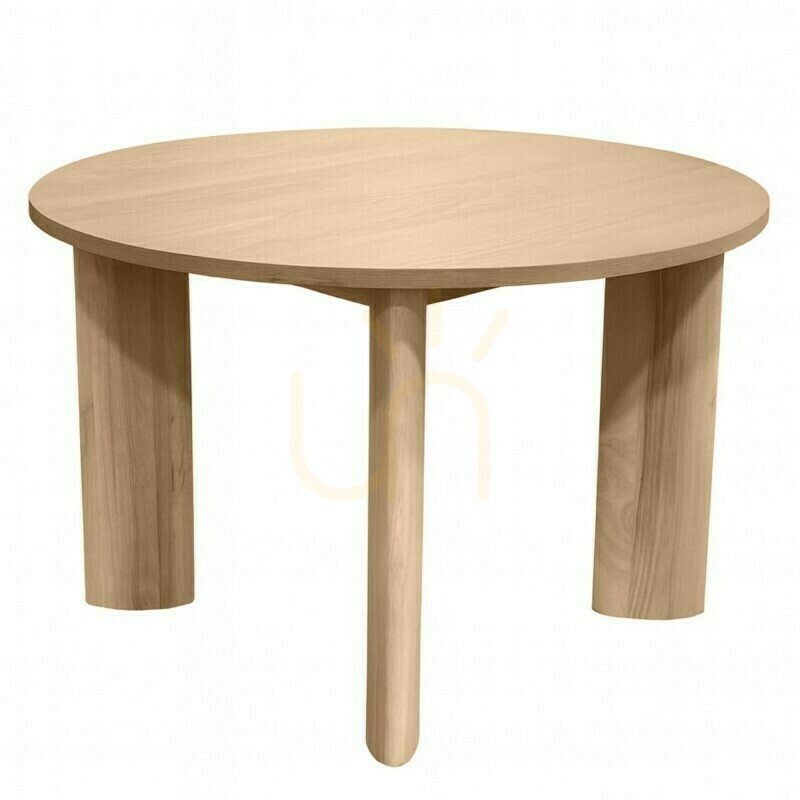 Masă rotundă de sufragerie INDO de 120 cm, crem și alb, de la Nova Nook