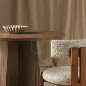 Masă rotundă de sufragerie ERLOM de 100 cm, model Lincoln Nova Nook, nuanță de nuc 3 Masă rotundă de sufragerie ERLOM de 100 cm, model Lincoln Nova Nook, nuanță de nuc small 3