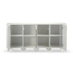 Comodă cu patru uși SQUAREN, albă, cu picioare rotunjite în formă de bilă, de la Nova Nook small 4