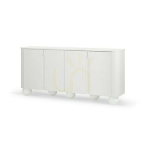 Comodă cu patru uși SQUAREN, albă, cu picioare rotunjite în formă de bilă, de la Nova Nook small 6