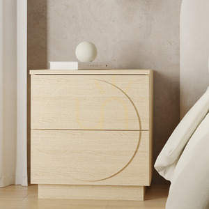 Noptieră Nova Nook LOONA stejar Vicenza, 2 sertare push-to-open, fronturi cu arce, 46 × 40 × 49,5 cm small 4