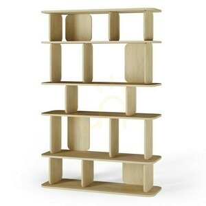 CAMERA II – bibliotecă înaltă cu forme rotunjite, Cremona Torro Nova Nook din stejar small 7
