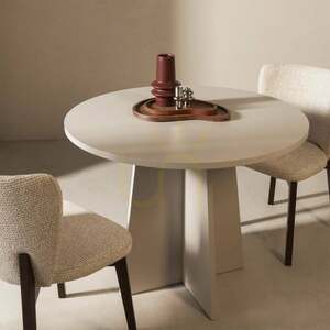 Masă rotundă de sufragerie ERLO, cu diametrul de 100 cm, model Nova Nook, culoare cașmir small 4