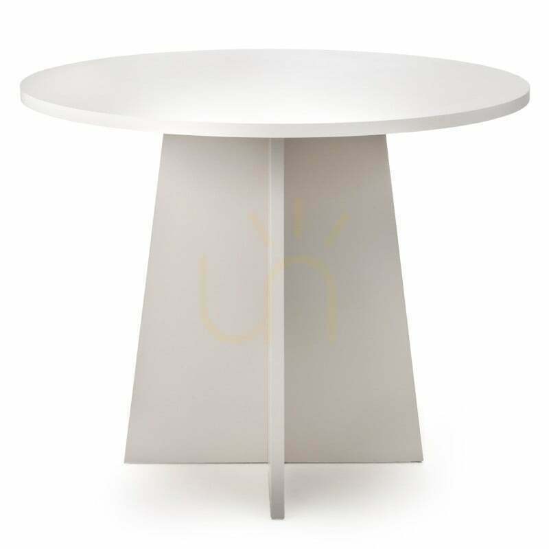 Masă rotundă de sufragerie ERLO, cu diametrul de 100 cm, model Nova Nook, culoare cașmir