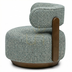 Fotoliu MARABELL, forme rotunjite, albastru-bej/nuc Nova Nook small 4