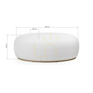 Otomană tapițată PEBBLE, albă, cu forme rotunjite, de la Nova Nook small 1