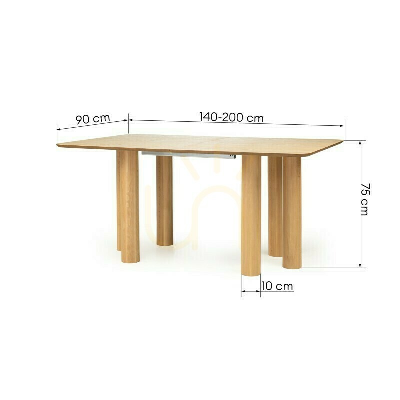 previzualizare Masă extensibilă LOALOA 140–200 cm, furnir de stejar natural, lemn de fag, margini rotunjite, Nova Nook Masă extensibilă LOALOA 140–200 cm, furnir de stejar natural, lemn de fag, margini rotunjite, Nova Nook