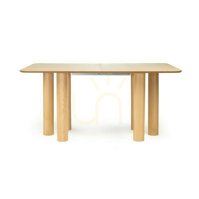 LOALOA Extendable Table 140–200 cm, natural oak veneer, beech wood, rounded edges, Nova Nook