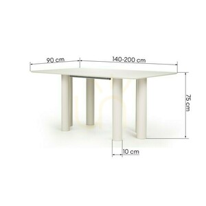 Masa extensibilă LOALOA 140–200 cm, furnir de fag, culoare cașmir, lemn de fag, margini rotunjite, Nova Nook small 6