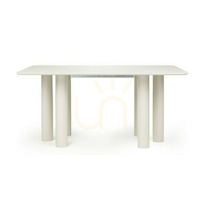 Masa extensibilă LOALOA 140–200 cm, furnir de fag, culoare cașmir, lemn de fag, margini rotunjite, Nova Nook small 0