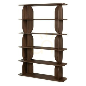 Bibliotecă înaltă LLOK, cu forme rotunjite, nuc Warmian, Nova Nook small 5