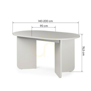 Masă extensibilă MAUT, 140–200 cm, culoare cașmir, blat oval Nova Nook small 3