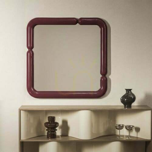Verifica Oglindă decorativă de perete AVIN, 90 x 90 cm, maro-burgund, lucioasă, Nova Nook