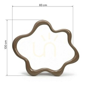 Oglinda de perete IZZY, de formă neregulată, maro deschis/mocha, lucioasă, de la Nova Nook small 2