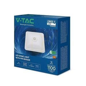 Lampă de tavan LED V-TAC de 12 W cu cip CREE, 25 x 25 cm, senzor de mișcare, CCT, pătrată, albă, VT-81003, 1100 lm, garanție de 6 ani small 5