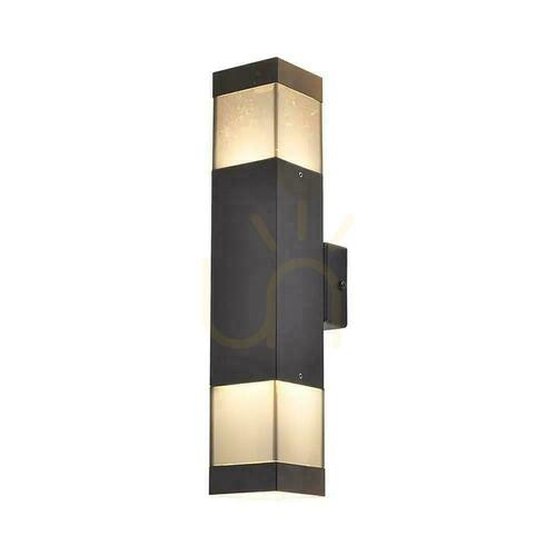 Verifica Corp de iluminat exterior cu montare pe perete V-TAC LED 2xGU10 negru IP44, model VT-10187, garanție de 3 ani
