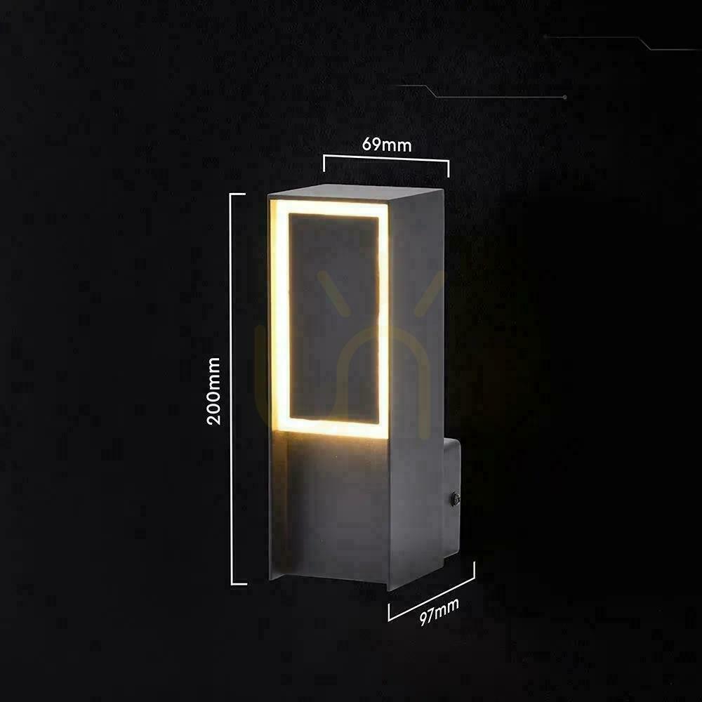Afişa V-TAC LED 5W IP44, lampă de exterior neagră pentru montare pe perete, model VT-10189, 3000K, 700 lm V-TAC LED 5W IP44, lampă de exterior neagră pentru montare pe perete, model VT-10189, 3000K, 700 lm