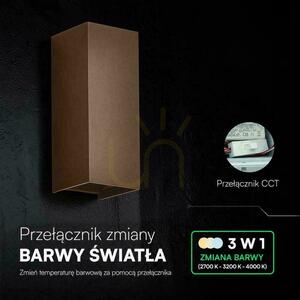 Aplică de exterior sus-jos V-TAC VT-120112-C 10W LED 1250lm CCT 3în1 IP65 corten small 1