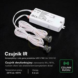 Senzor de mișcare a mâinii cu cablu, Max. LED de 1000 W, doi senzori, V-TAC VT-8159-2, garanție de 5 ani small 1