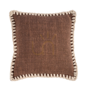 Husă pernă BAZAR BIZAR maro alb 50x50 cm textil small 2