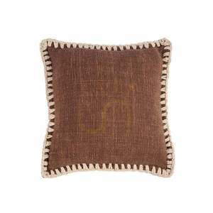 Husă pernă BAZAR BIZAR maro alb 50x50 cm textil small 0