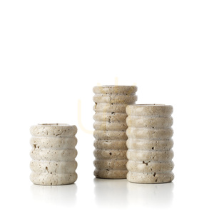 Suport lumânare BAZAR BIZAR Travertine Ripple Bej Piatră 10 cm M small 5