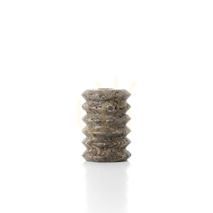Suport lumânare conic BAZAR BIZAR Travertine Ripple gri piatră S small 5
