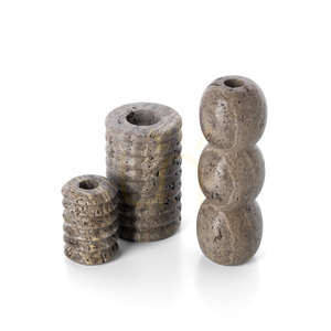 Suport lumânări conice BAZAR BIZAR piatră gri 21,3 cm small 2