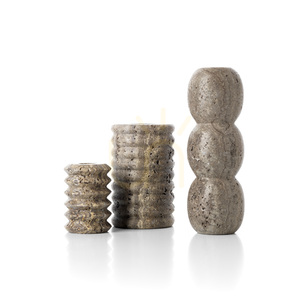 Suport lumânări conice BAZAR BIZAR piatră gri 21,3 cm small 5