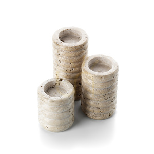 Suport pentru pastilă Bazar Bizar Travertine Ripple S, travertin bej, 6,3 × 6,3 × 7,5 cm small 4