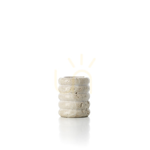 Suport pentru pastilă Bazar Bizar Travertine Ripple S, travertin bej, 6,3 × 6,3 × 7,5 cm small 6
