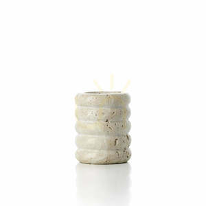 Suport pentru pastilă Bazar Bizar Travertine Ripple S, travertin bej, 6,3 × 6,3 × 7,5 cm small 0
