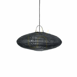 Pendul BAZAR BIZAR Macaron Negru M Metal Ratan Pendant Lamps small 0