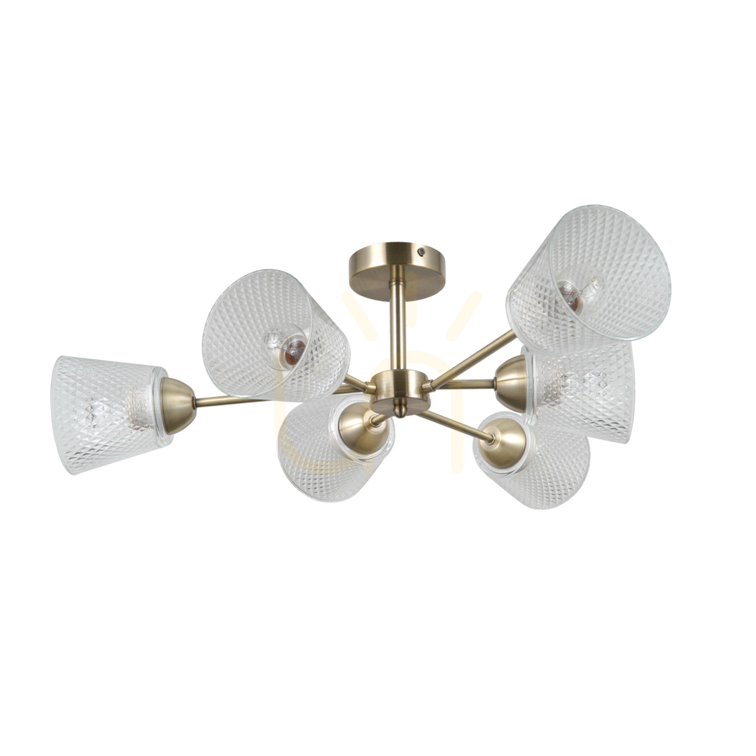 Classic Lamin E27 6-Light Pendant Lamp