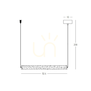 Lampă suspendată cu bandă LED, 20 W, 3000 K, Triac, negru nisipos – Alabaster ZAMBELIS small 3