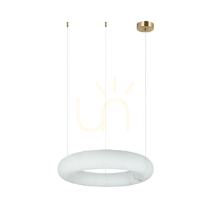 Lampă suspendată rotundă cu LED, 25 W, 3000 K, Triac, alabastru – alamă ZAMBELIS small 1