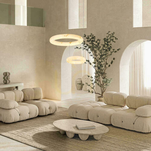 Verifica Lampă suspendată rotundă cu LED, 25 W, 3000 K, Triac, alabastru – alamă ZAMBELIS