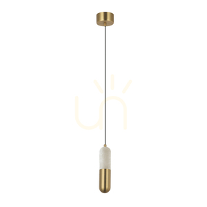 Lampă suspendată cu LED 7 W, 3000 K, Triac, alabastru – alamă ZAMBELIS small 1